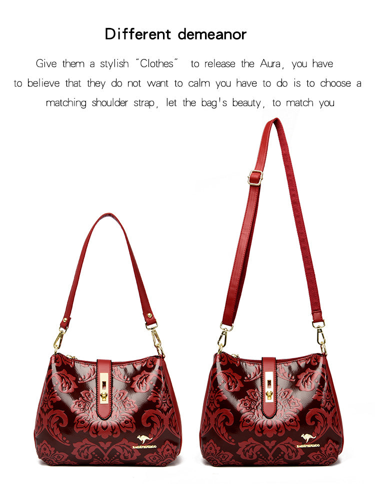 JIANUO shoulder bags women handbags ladies flower red bags women flower carry bag