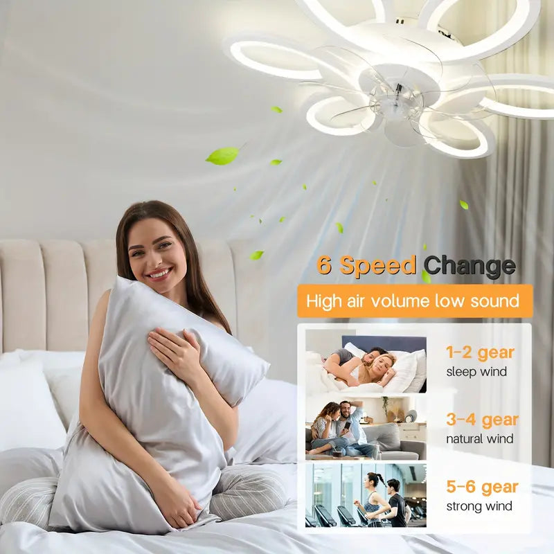 Modern Bladeless Smart Best Ceiling Fan with Light chandelier Remote Control for Bedroom ventilador led ceiling fan lights