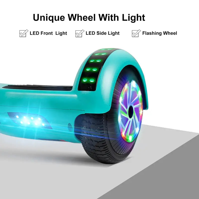 HOVSCO Hoverboard with Wireless and LED Lights, 6.5" Two Wheel Self Balancing Electric Scooter, Green