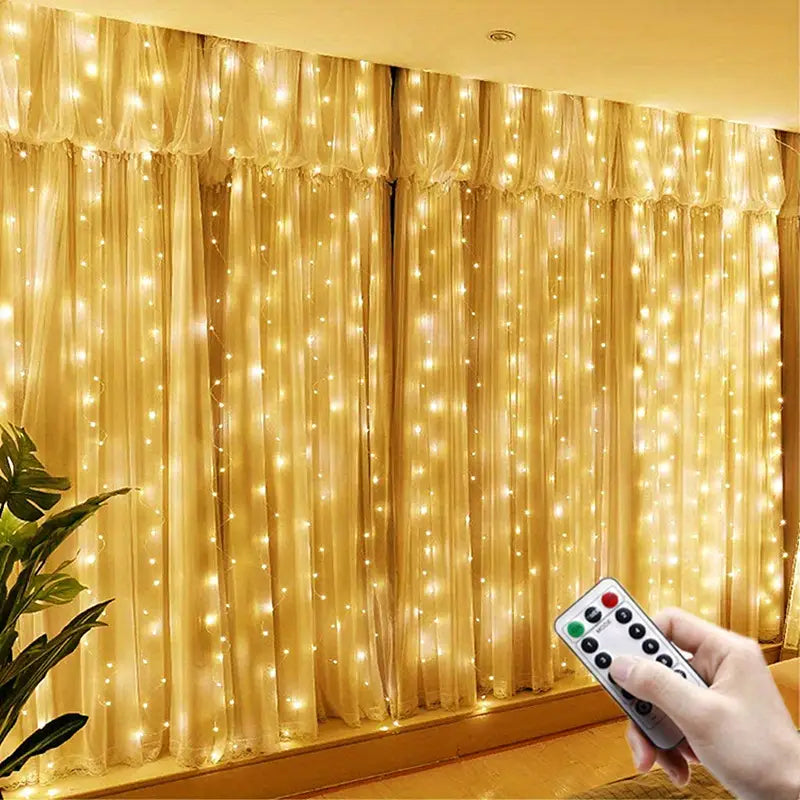 1pc 600LED 6m*3m/19.6ft*9.8ft USB Curtain String Lights