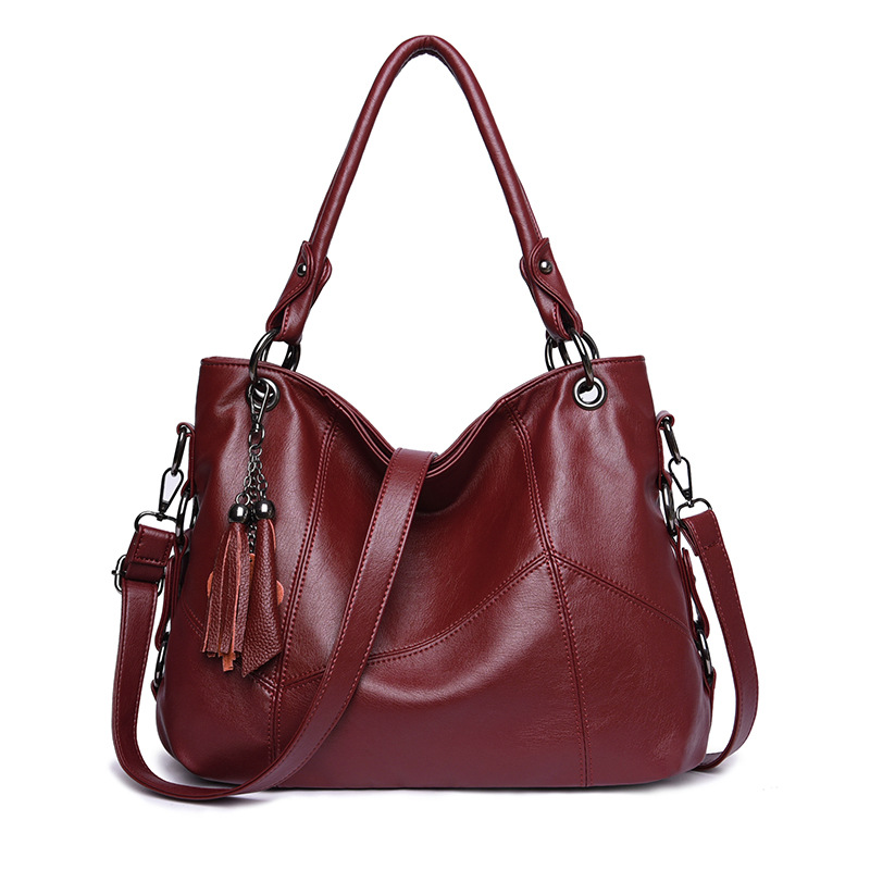 New High Quality Solid Color Ladies Handbag Zipper Designer Shoulder Bag Ladies PU Leather Bag