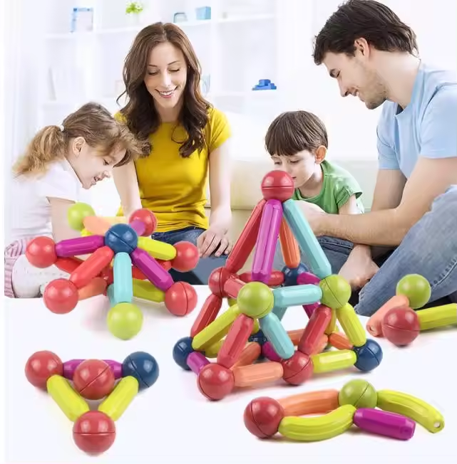 84PCS=Popular 3D Building Blocks Toys Assembling Ever-changing Magnetic Bars For Children