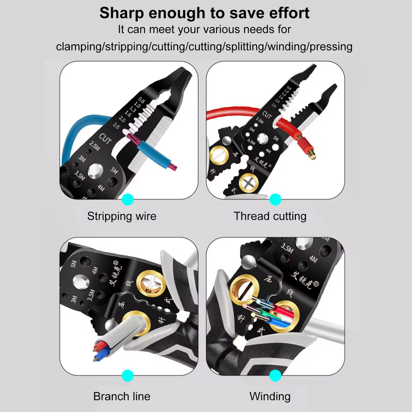 Multi-functional wire stripping pliers