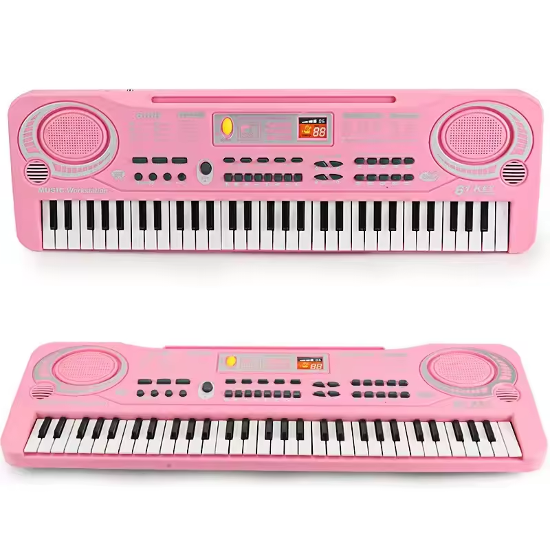 Kids Electronic Piano Keyboard Portable 61 Keys Organ with Microphone Education Toys Musical Instrument Gift for Child Beginner