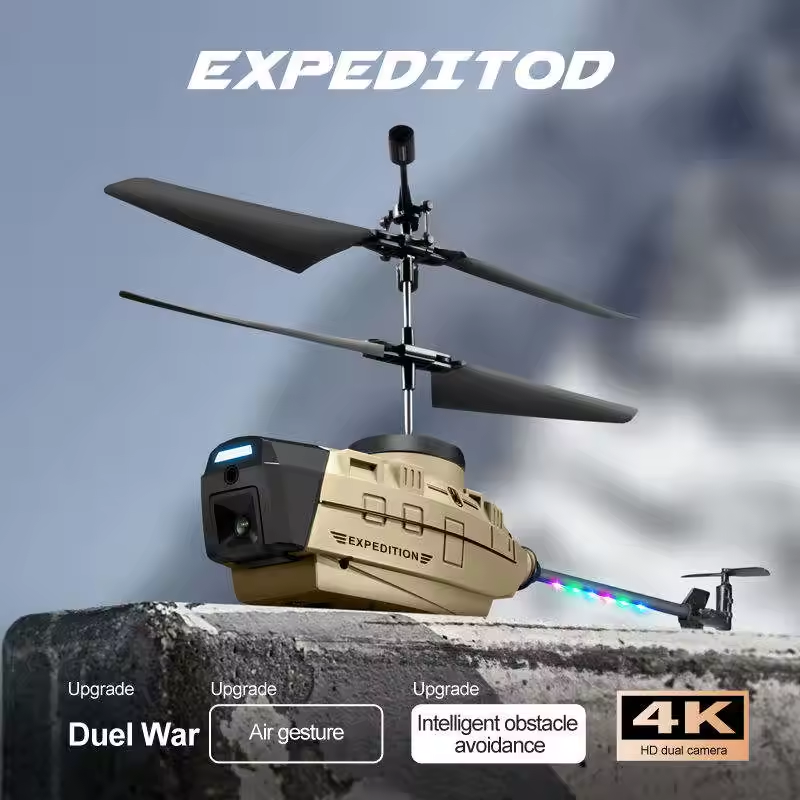 New KY202 RC Helicopter Drone 4K Dual Camera Obstacle Avoidance Air Gesture Intelligent Hover LED Light Toys KY202 Helicopter