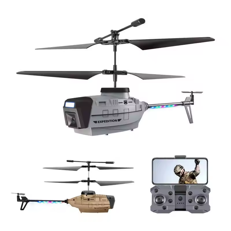 New KY202 RC Helicopter Drone 4K Dual Camera Obstacle Avoidance Air Gesture Intelligent Hover LED Light Toys KY202 Helicopter