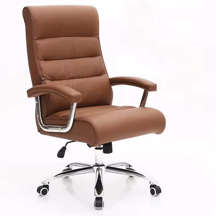 Modern Simple Leather with Soft Seat and Fixed Armrest for Home and Use Stylish Leisure Backrest Design office chair