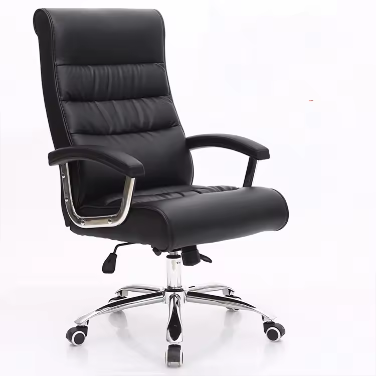 Modern Simple Leather with Soft Seat and Fixed Armrest for Home and Use Stylish Leisure Backrest Design office chair