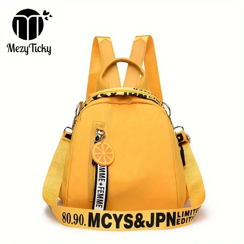 Trendy Lemon Accent Womens Backpack - Fashionable Decorative Shell Design