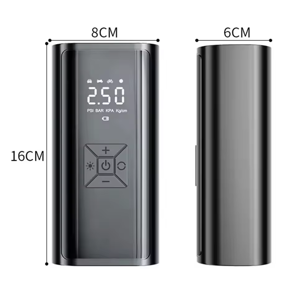 6000mah 3 functions -Portable air pump + power bank + emergency light