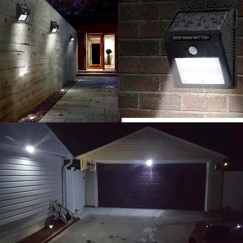 4Pcs Solar Outdoor Motion Sensor LED Wall Light, Outdoor Garden Light