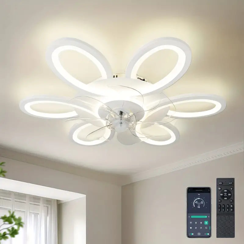 Modern Bladeless Smart Best Ceiling Fan with Light chandelier Remote Control for Bedroom ventilador led ceiling fan lights