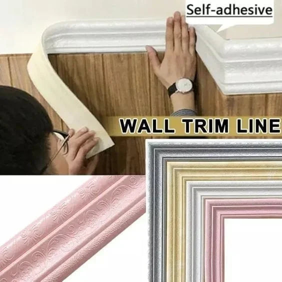 Two in a group🔥 Self-Adhesive Environmental Protection 3D Wall Edging Strip