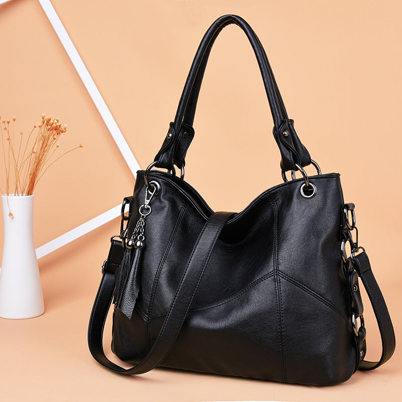 New High Quality Solid Color Ladies Handbag Zipper Designer Shoulder Bag Ladies PU Leather Bag