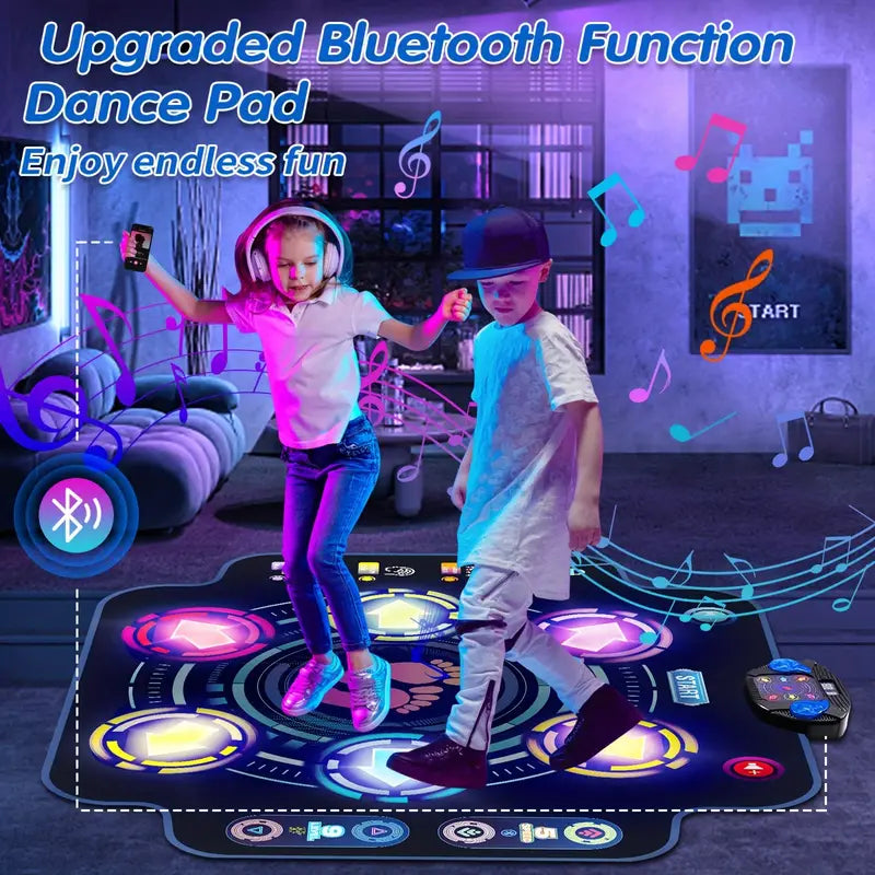 Dance Mat for Kids - Electronic Dance Pad with Light-up 6-Button（Battery free）