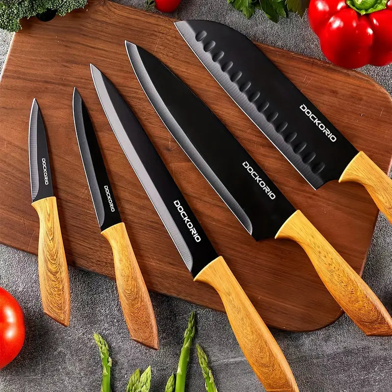 19-PCS Premium High-Carbon Stainless Steel Sharp Steak Knives Set - Includes Serrated Chef Knives, Bread Knife, Scissor,