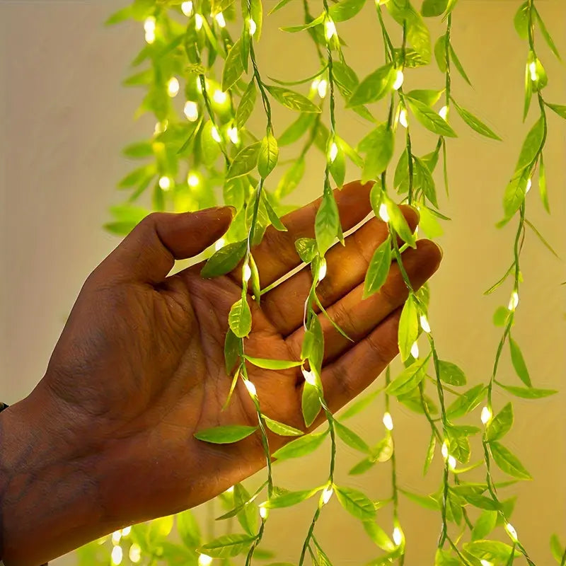 Enchanting Willow LED Curtain Lights, 1 Pack of 100, USB-Powered with 8 Twinkling Modes - Versatile Decor for Christmas, Weddings, Parties, Bedrooms, and New Year Ambiance