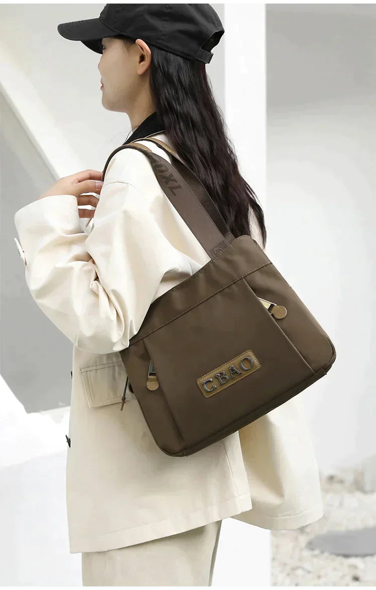 Manufacture Fashion Trendy Nylon Tote Bag-Brown