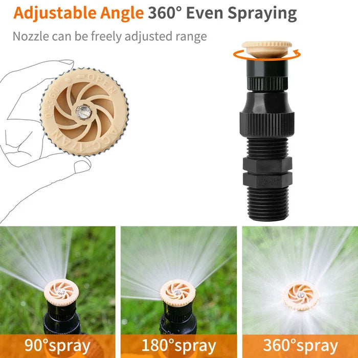 360° Rotation Auto Irrigation System Garden Lawn Sprinkler Patio,Coverage Diameter 65ft