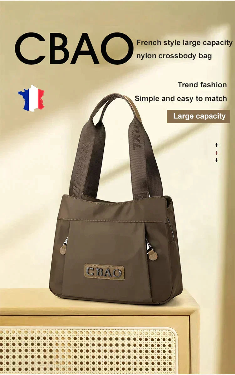 Manufacture Fashion Trendy Nylon Tote Bag-Brown