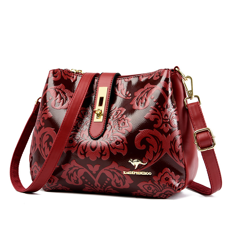 JIANUO shoulder bags women handbags ladies flower red bags women flower carry bag