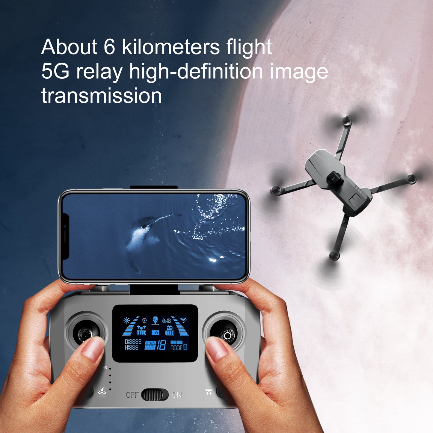 8K   FPV Wifi 6km Long Range Laser Obstacle Avoidance Foldable Transport  Drones with 2.7k Camera GPS