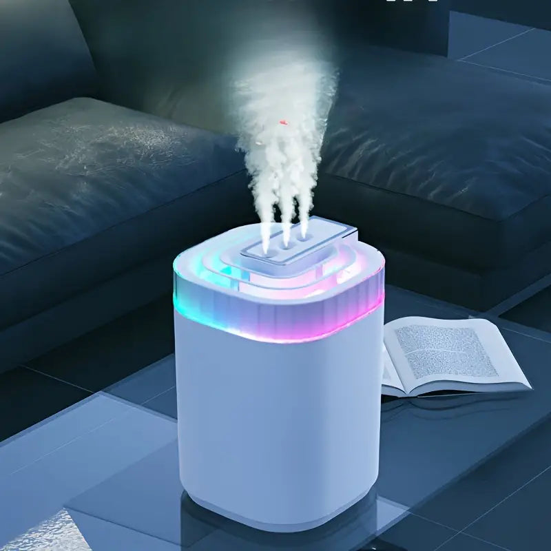 4L Large Area Aromatherapy Humidifier – Triple Nozzle, USB, Nightlight Function