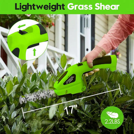 2-in-1 Electric Hedge Trimmer Cordless Grass Shear