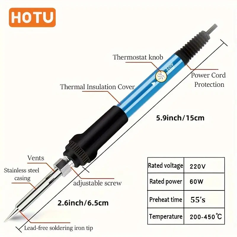 26-Piece Ultimate Soldering Kit - High-Precision Adjustable Iron with Digital Multimeter