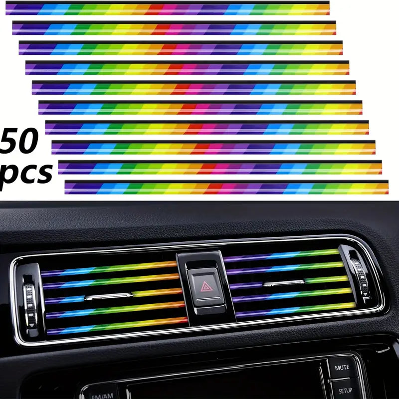 50 Pcs Universal Car Air Conditioner Vent Trim Decoration Strip