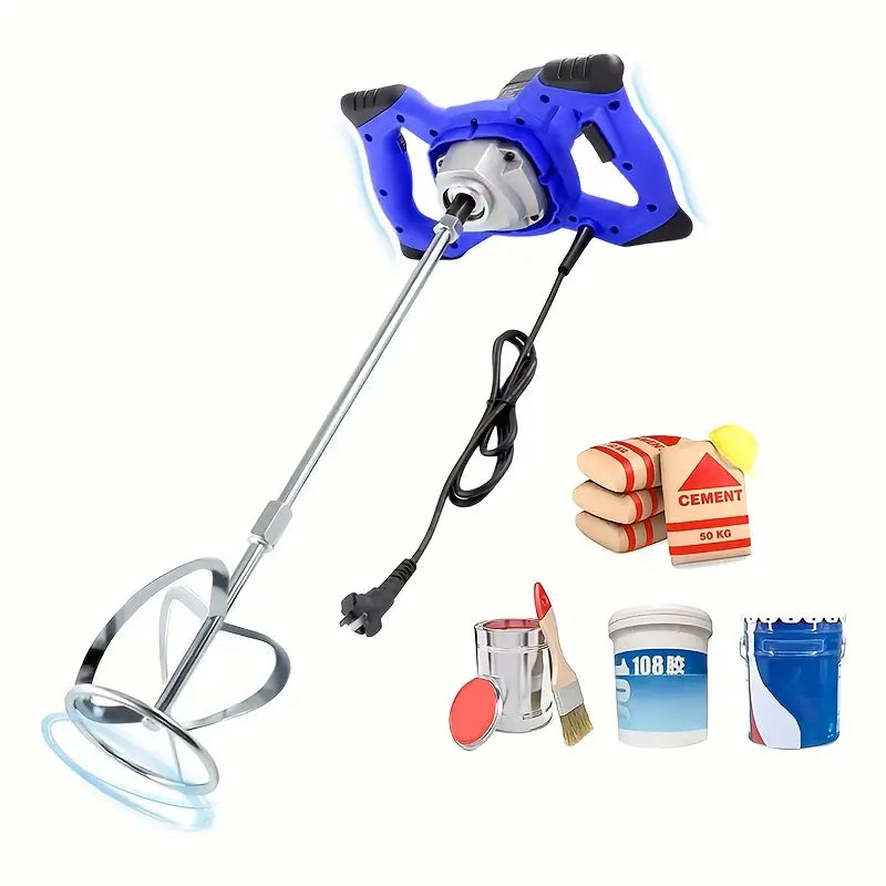 6-Speed Portable Electric Concrete Mixer - Handheld Paint Mixer with Adjustable Speed