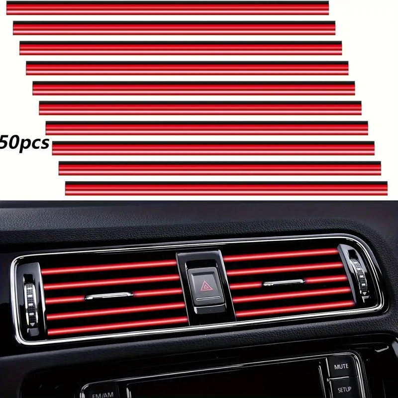 50 Pcs Universal Car Air Conditioner Vent Trim Decoration Strip