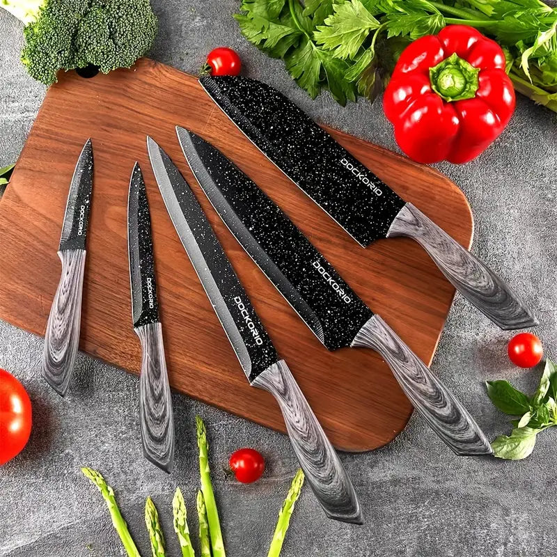 19-PCS Premium High-Carbon Stainless Steel Sharp Steak Knives Set - Includes Serrated Chef Knives, Bread Knife, Scissor,