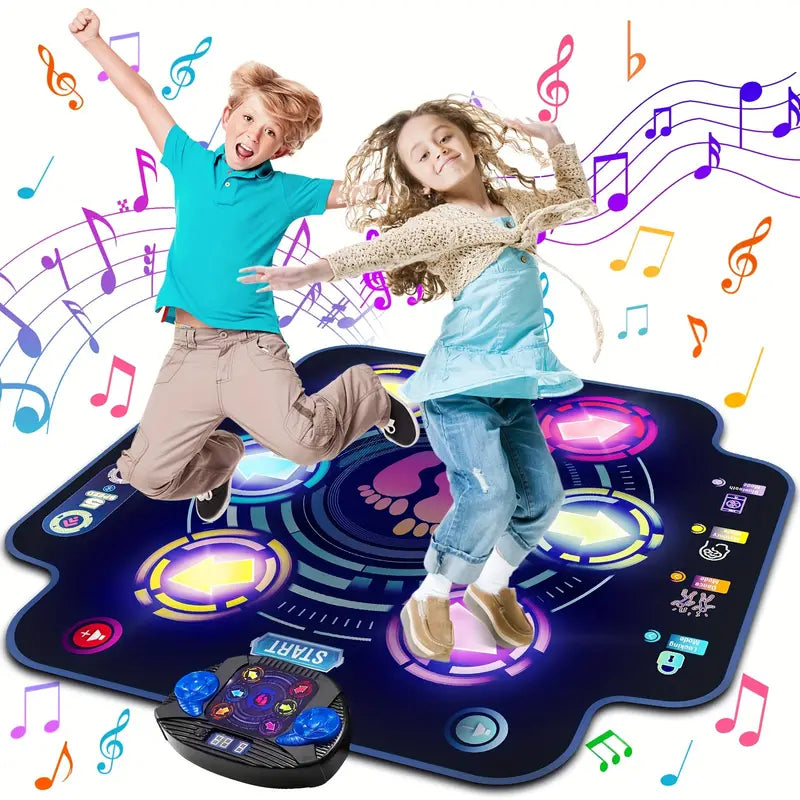 Dance Mat for Kids - Electronic Dance Pad with Light-up 6-Button（Battery free）