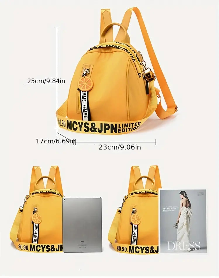 Trendy Lemon Accent Womens Backpack - Fashionable Decorative Shell Design