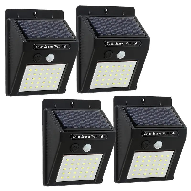 4Pcs Solar Outdoor Motion Sensor LED Wall Light, Outdoor Garden Light